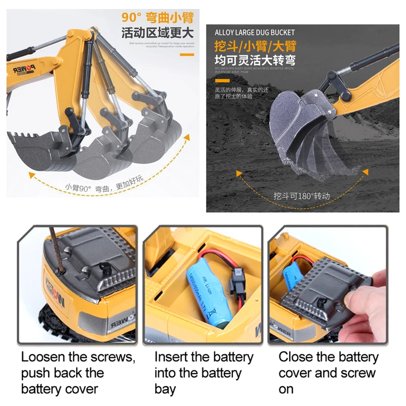 Koparka RC 2.4Ghz 6-kanałowa 1 – Rc Excavator Hobby recenzja i cena