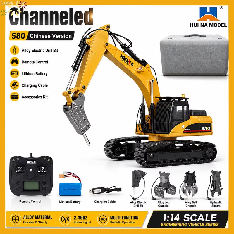 Huina Upgrade 1590 1/14 Metalo – Rc Excavator Hobby recenzja i cena